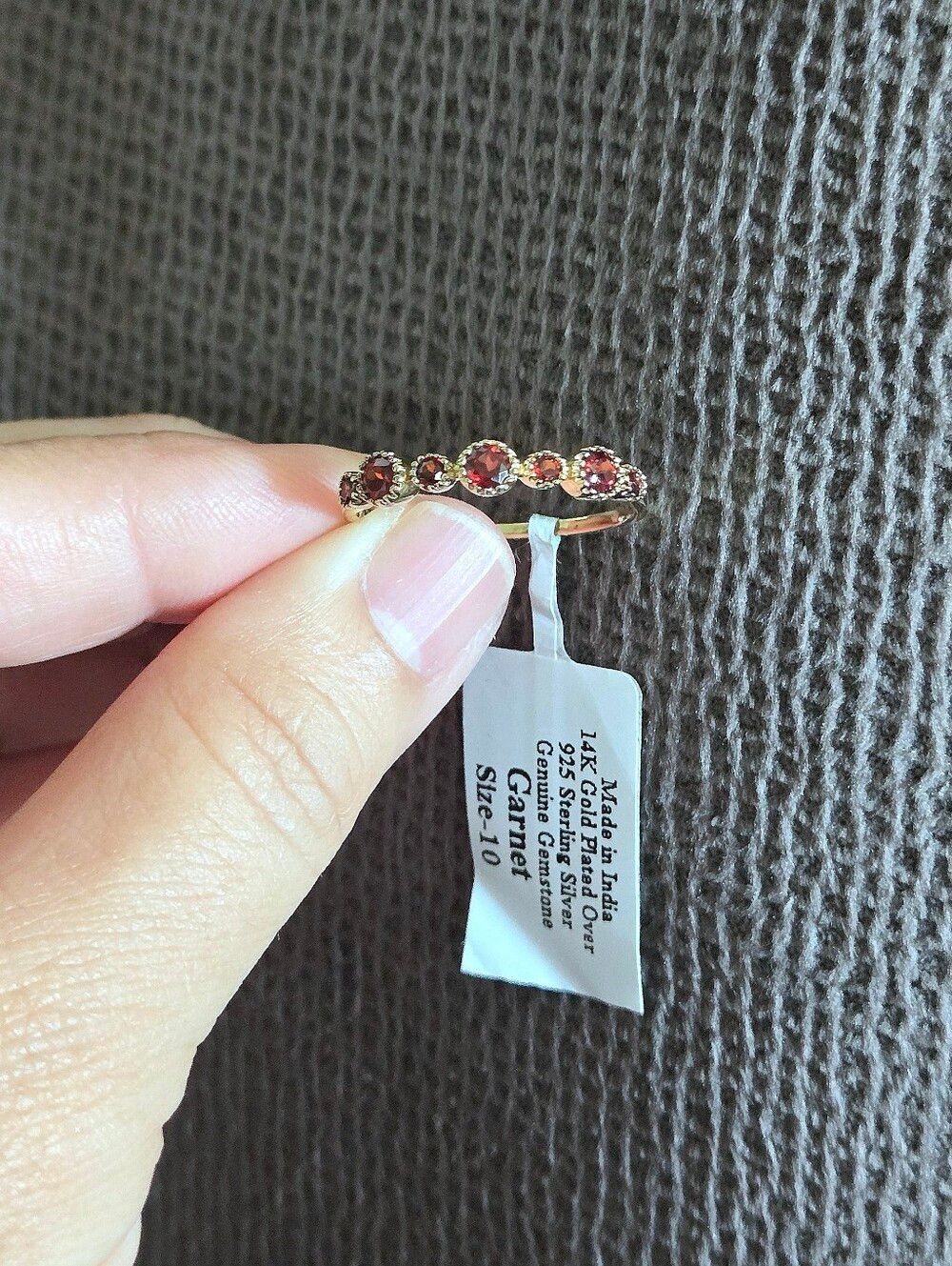Shivam Half Eternity♾️ Garnet❤️ Ring💍 - Picture 14 of 16